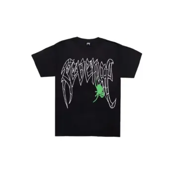 Revenge Crew Neck Fitted Straight Short Sleeved T Shirt Men's Black