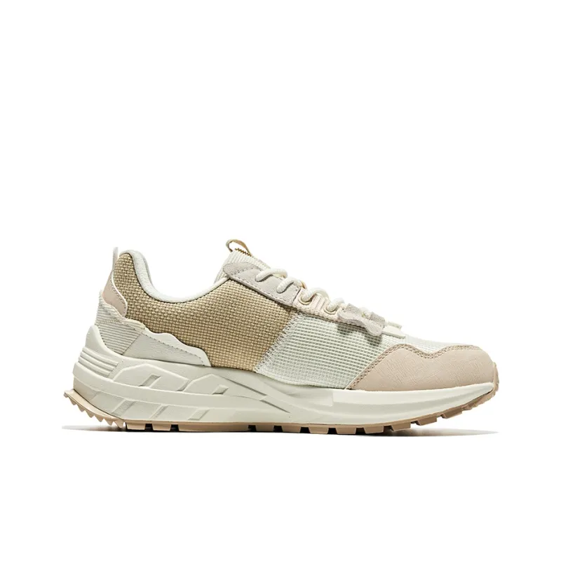 Erke Casual Shoes Women's Low Top Warm Linen/Ivory White-1
