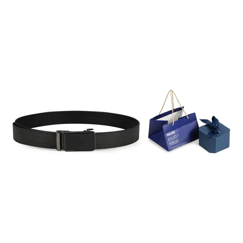 OMT Svens Collection Automatic Buckle Genuine Leather Suit Trouser Includes Dad Belt Men's Black-5