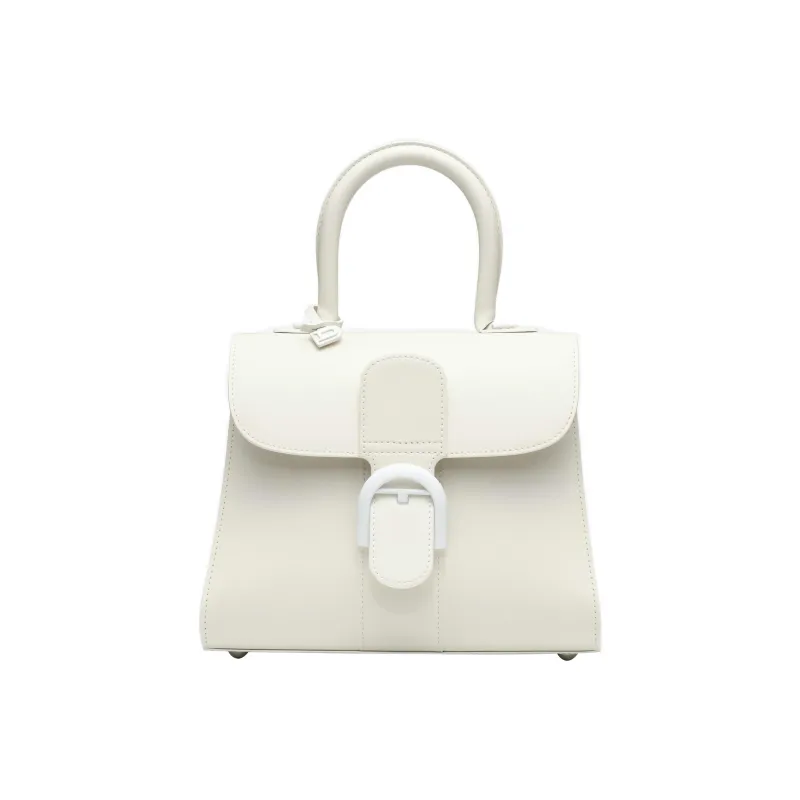 Delvau Brillant Cow Leather Shoulder Bag, Crossbody Bag, Handbag Trumpets Women's White-0