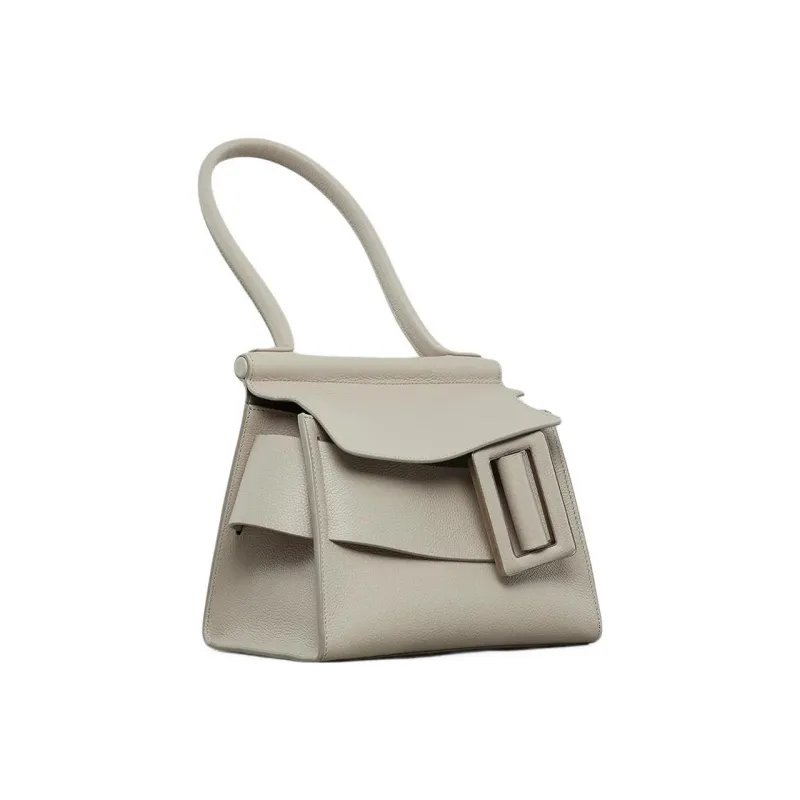 BOYY Karl Grained Leather Patchwork With Calfskin Suede One Shoulder Handbags Women's Gray-2