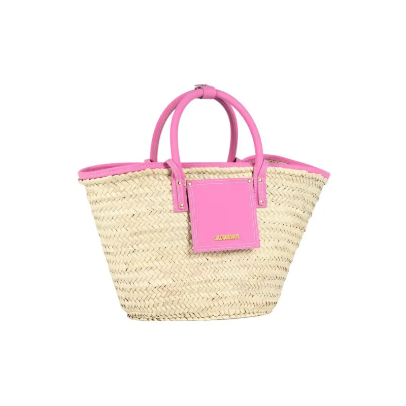 Jacquemus Palm Leaf With Calfskin Basket Bag Shoulder Bag Crossbody Bag Handbag Women's Light Pink-1