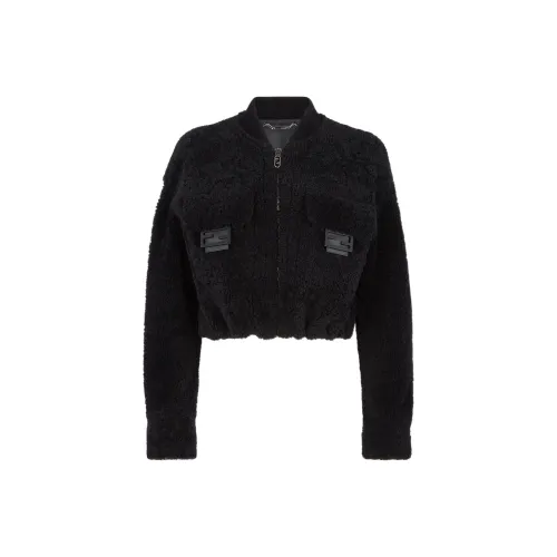 FENDI Cropped Coats Women's Black