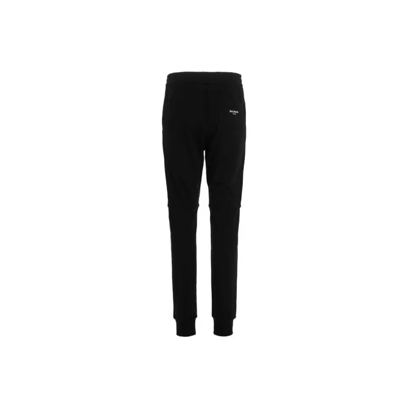 BALMAIN Flocked Logo Drawstring Track Pants-1