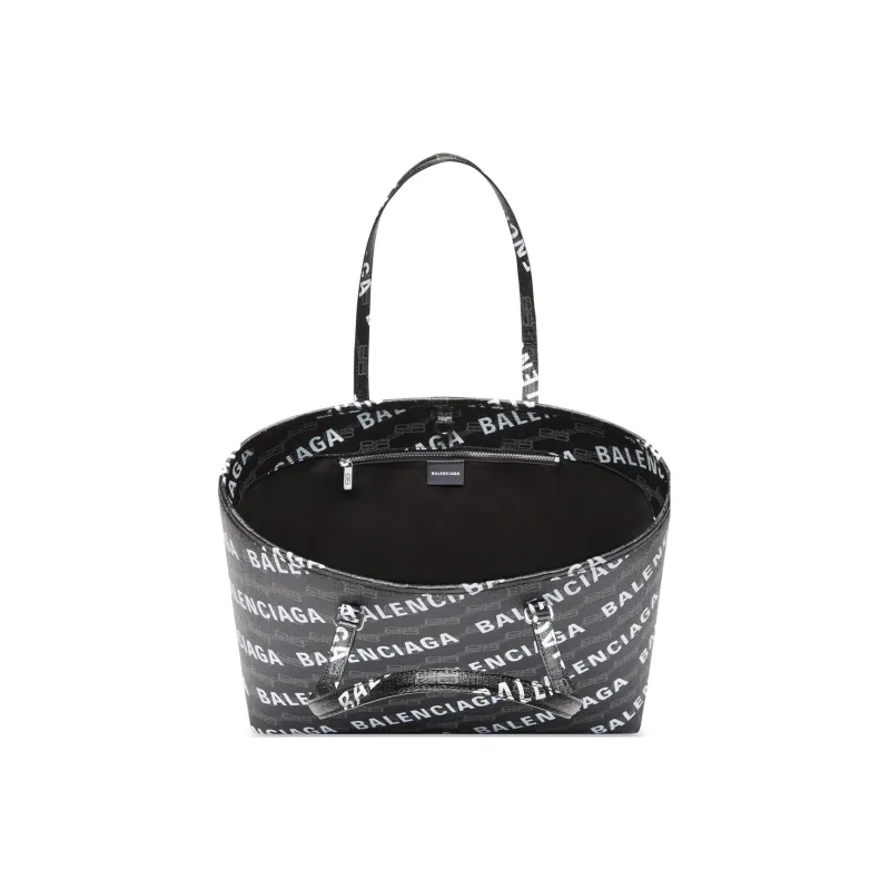 Balenciaga BB MONOGRAM SIGNATURE Polyester Tote Bag, Shopping Bag, Shoulder Bag, Handbag Medium Size Women's Black/Gray-3