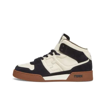 FENDI Mid Top Stylish Skateboarding Shoes Men's White Black