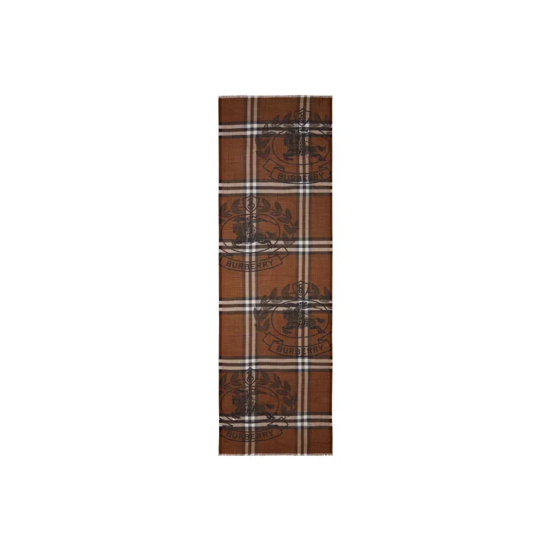 Burberry Silk Scarves Women's Brown-0