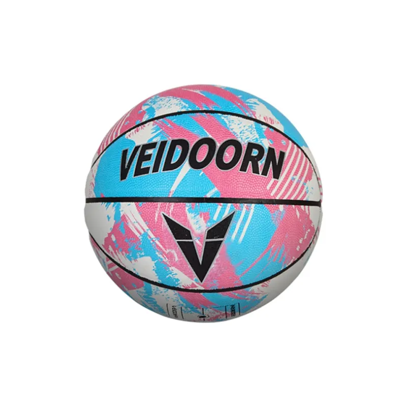 VEIDOORN Mandarin Duck Series PU Basketball Pink Blue Size 7 Ball Size 6 Ball Match Unisex-6