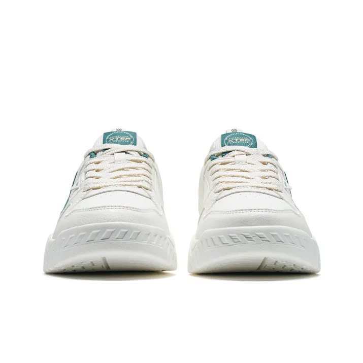 XTEP A New Generation Skateboard Shoes Men Low Top Sail White/Velvet Pine-3