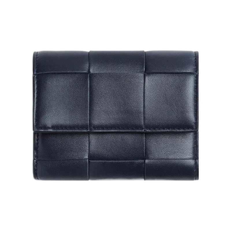 Bottega Veneta Sheepskin Wallet Women's Dark Blue-0