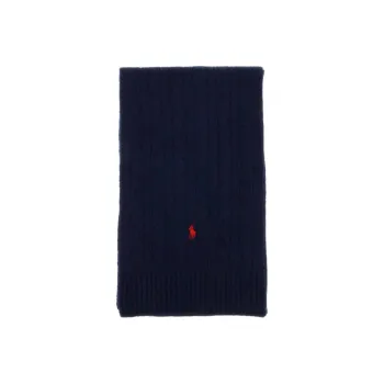 Polo Ralph Lauren Logo Embroidered Cable Knit Scarf