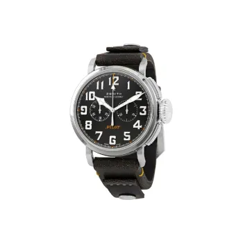 ZENITH PILOT Collection Mechanical Movement Men's Watch 45mm Black Dial Stainless Steel Watch Case