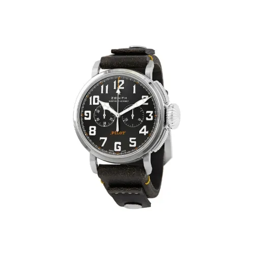 ZENITH PILOT Collection Mechanical Movement Men's Watch 45mm Black Dial Stainless Steel Watch Case