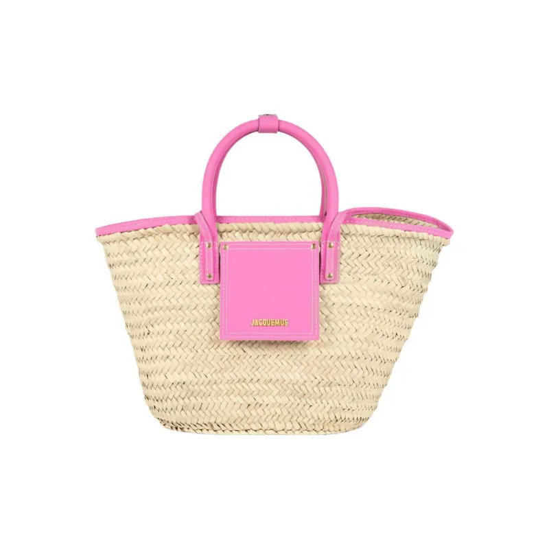 Jacquemus Palm Leaf With Calfskin Basket Bag Shoulder Bag Crossbody Bag Handbag Women's Light Pink-0