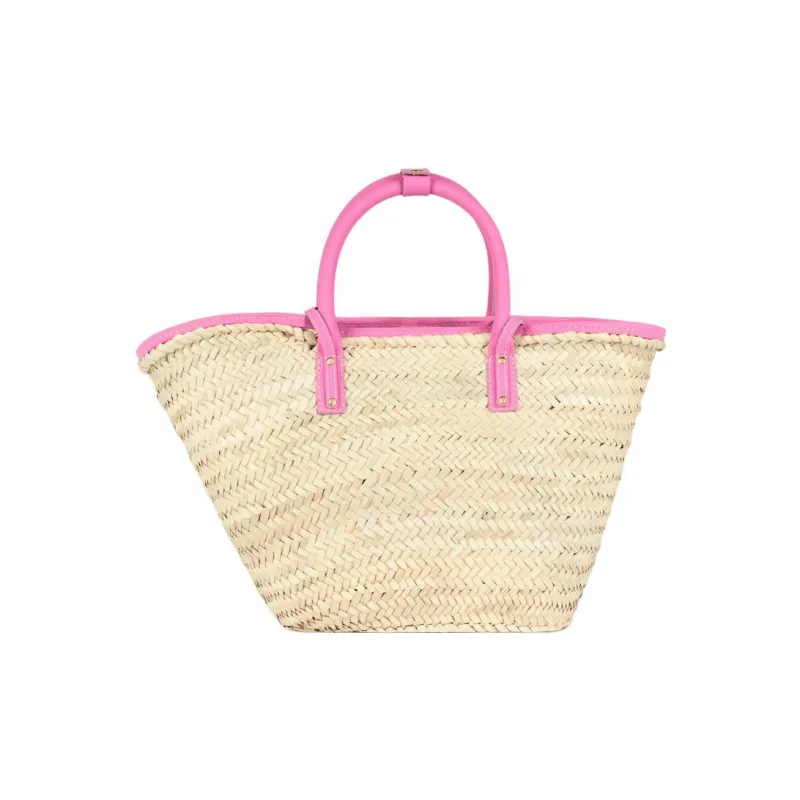Jacquemus Palm Leaf With Calfskin Basket Bag Shoulder Bag Crossbody Bag Handbag Women's Light Pink-2