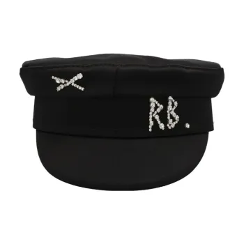 RUSLAN BAGINSKIY Rhinestone Logo Breton Hat