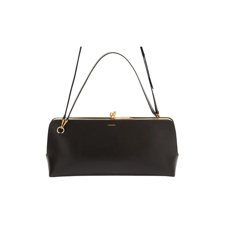 JIL SANDER Goji Calfskin Handbag, Shoulder Bag, Crossbody Bag Medium Size Women's Black-0