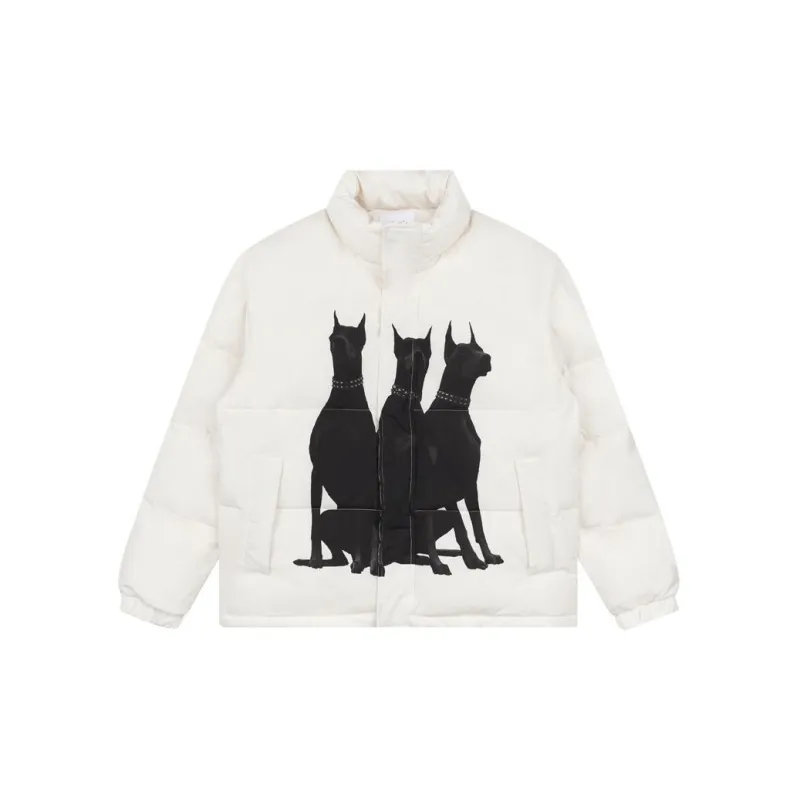 EMPTY REFERENCE Doberman Series Puffer Jacket Unisex Ecru-0