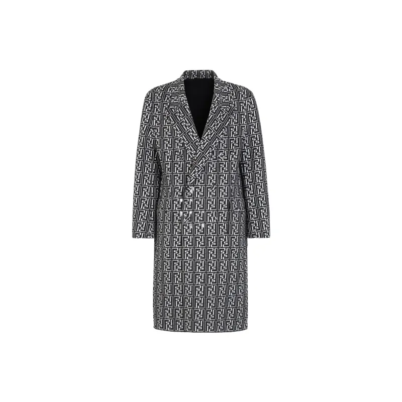 FENDI Reversible Double Breasted Wool Coat-2