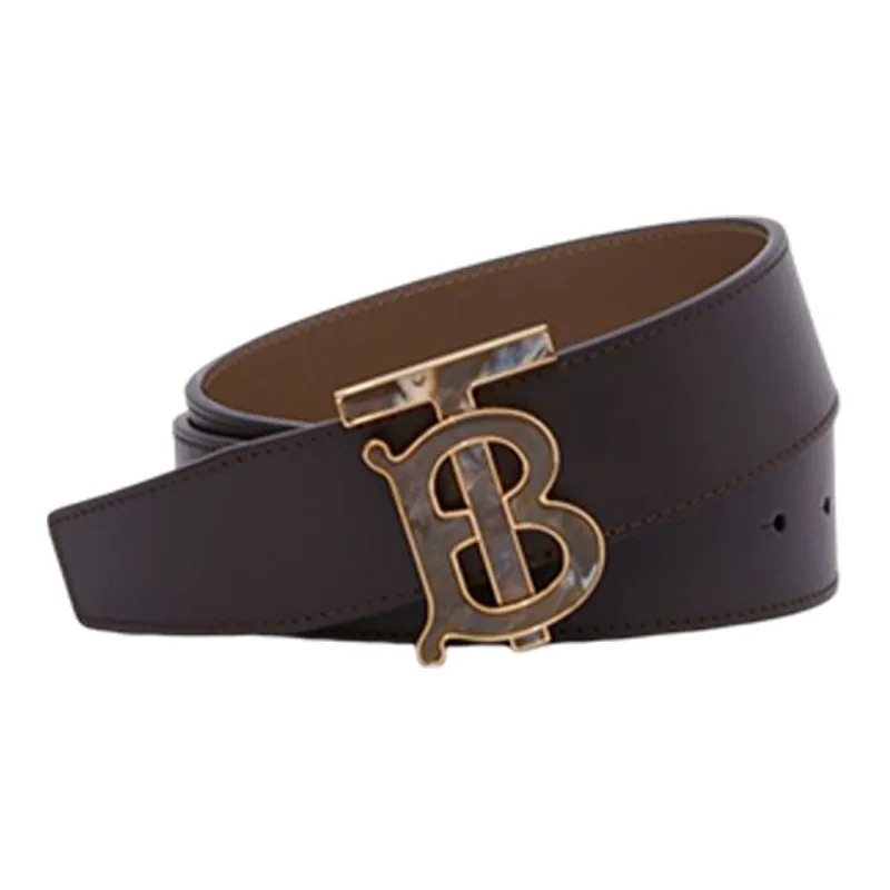 Burberry Fashion Trend Smooth Buckle Belt Men's Brown Width  4cm-1