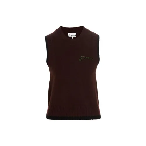 GANNI Vests Women's Burgundy