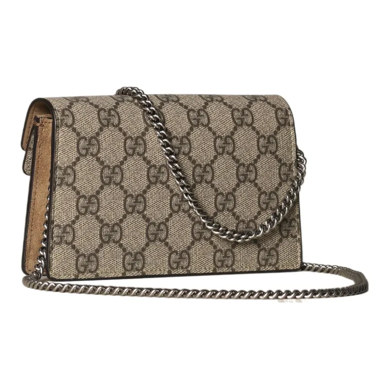 GUCCI Dionysus Super Mini GG Supreme Shoulder Bag Beige/Ebony-2