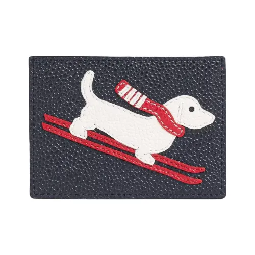 THOM BROWNE· Pebbled Calfskin Card Clip Card Holder Men's Navy