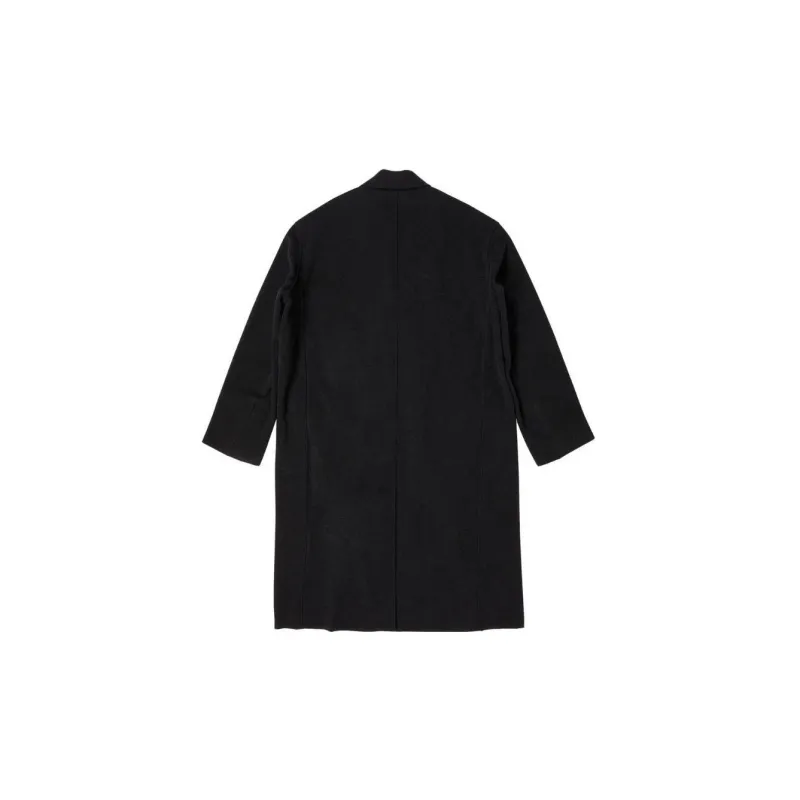 Balenciaga FW22 Velvet-feel Coat Loose Fit Style Women's Black-1