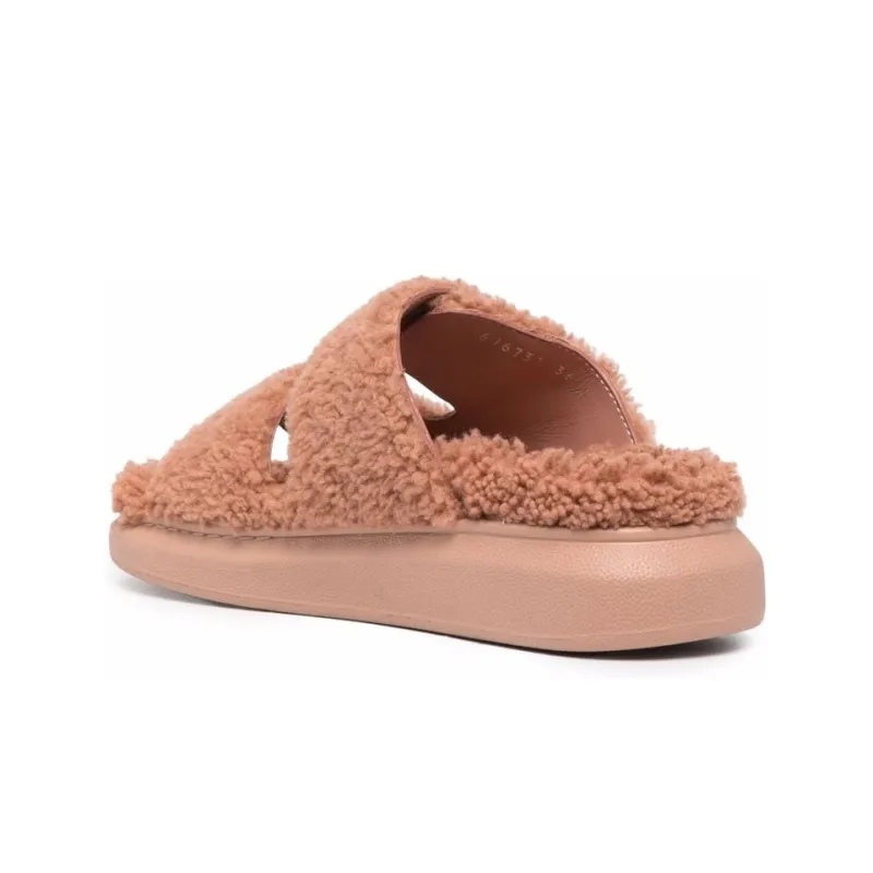 Alexander McQueen Oversized Hybrid Slides Sherling Pink Women's-3