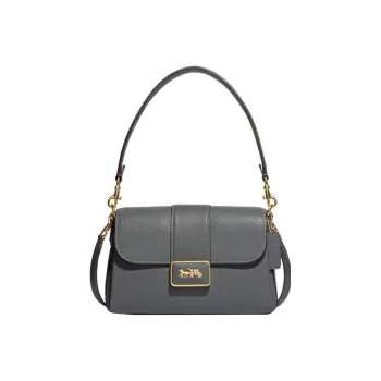 COACH Grace Cow Leather Patchwork With Sheepskin Handbag Shoulder Bag Crossbody Bag Medium Size Women's Granite