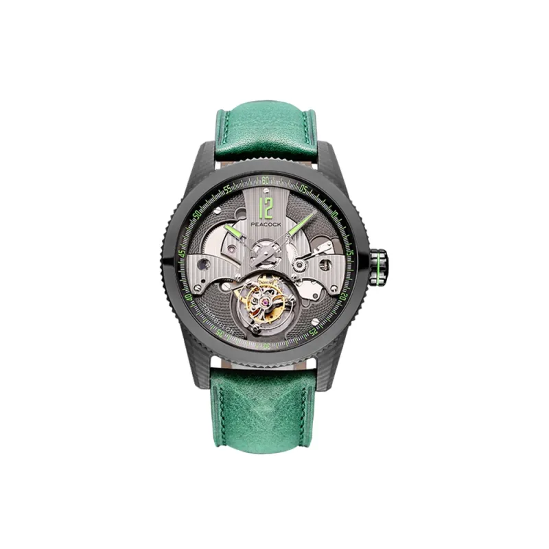 PEACOCK CLASSIC Collection Manual Mechanical Movement Watch Men's Watches Black Dial P501 4 Red-3