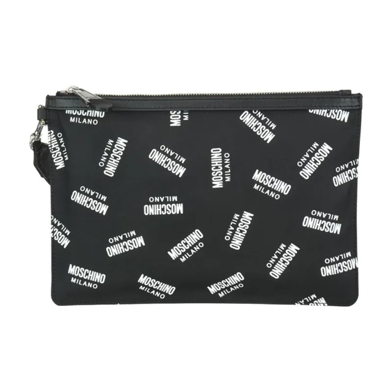 MOSCHINO Nylon Makeup Bags Clutches Medium Size Women's Black-0