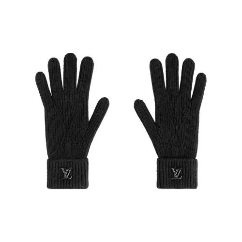 LOUIS VUITTON Knit Gloves Men Black