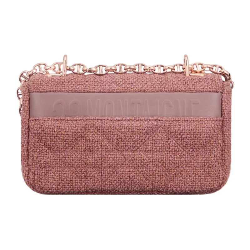 DIOR Caro Linen Shoulder Bag Crossbody Bag Small Size Women's Purple-3