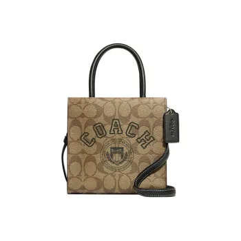 COACH Cally Coated Canvas With Leather Handbag Shoulder Bag Crossbody Bag Mini Women's Khaki