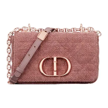 DIOR Caro Linen Shoulder Bag Crossbody Bag Small Size Women's Purple