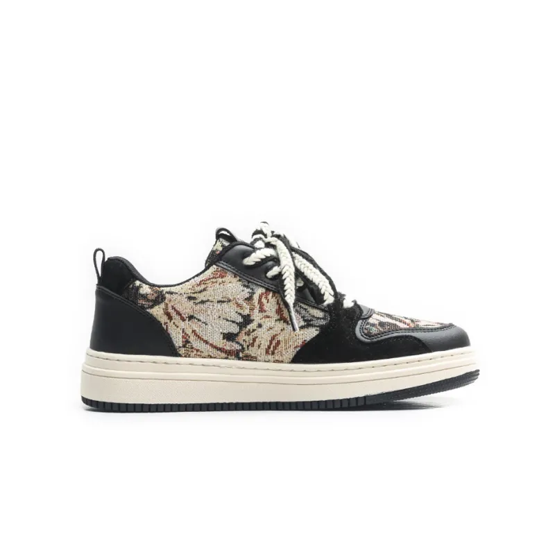 Jifffly Skateboard Shoes Unisex Low Top Black/White-2