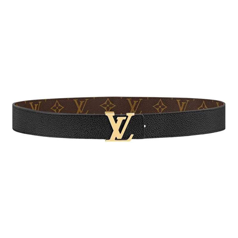 LOUIS VUITTON Leather Leather Belts Women's Brown Width: 3cm-1