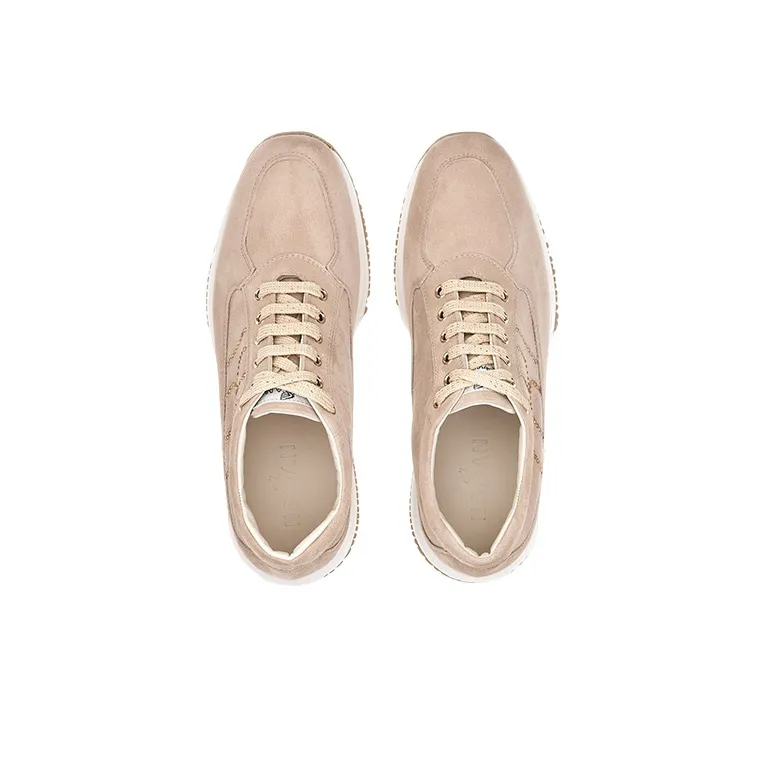 HOGAN Interactive Wear-Resistant Low-Top Sports Casual Shoes Women's Pink White-3