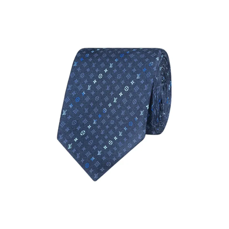 LOUIS VUITTON Monogram Tie Men's Blue-1