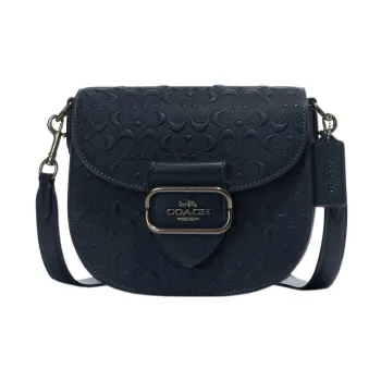 COACH Cow Leather Saddle Bag Shoulder Bag Crossbody Bag Small Size Women's Midnight Navy