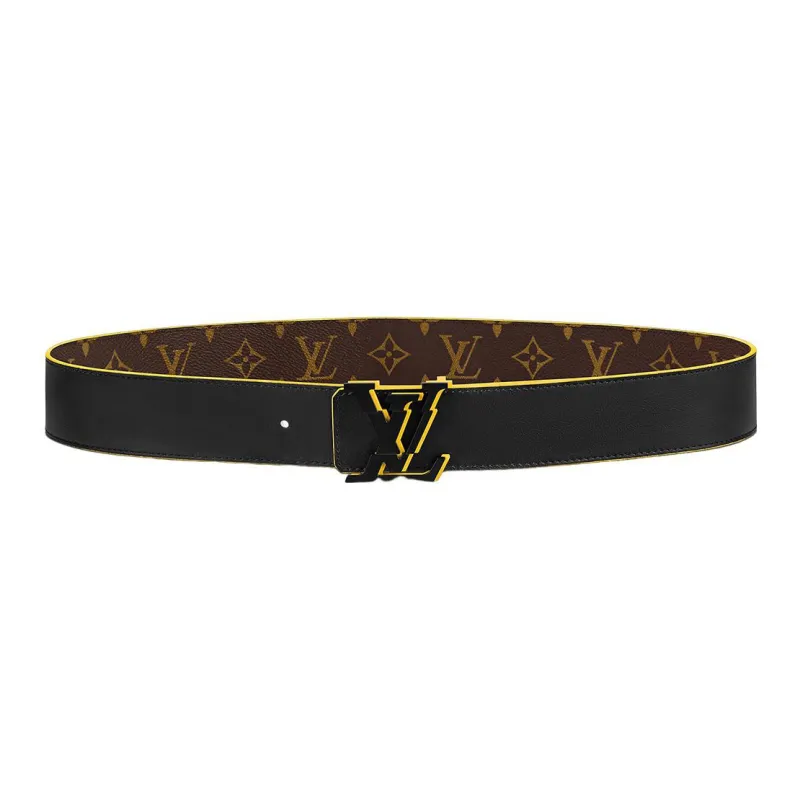 LOUIS VUITTON Cow Leather Belts Men's Brown Width 4cm-1
