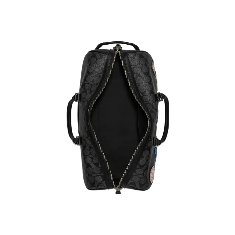 COACH Venturer Canvas With Leather And Calfskin Handbag Shoulder Bag Crossbody Bag Large Size Men's Black-3
