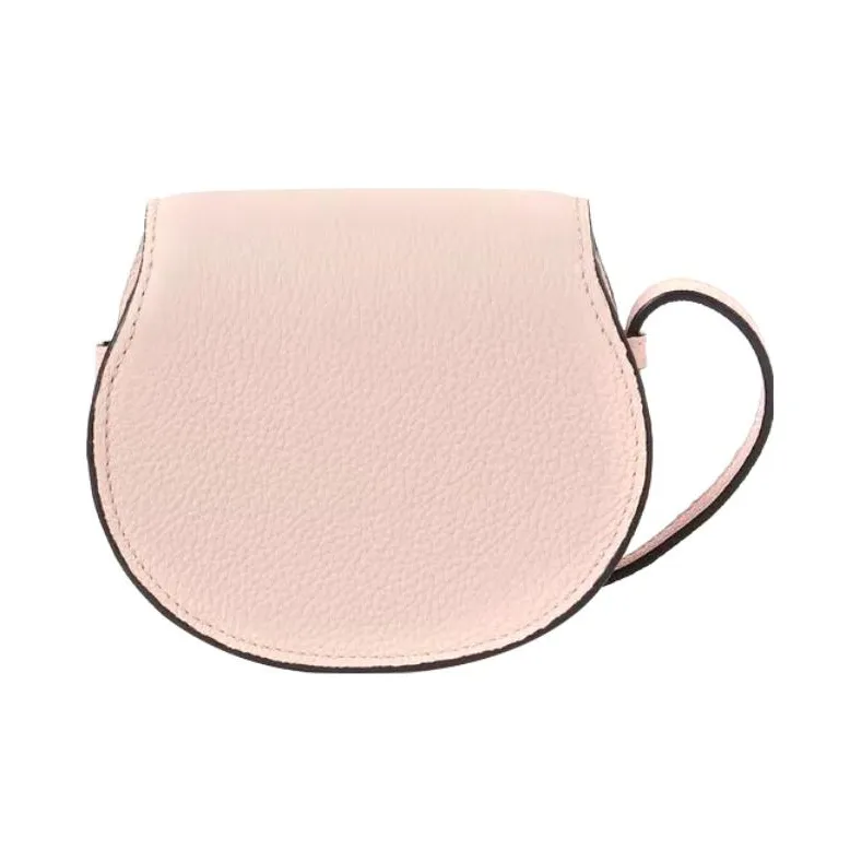 Chloe Marcie Brass And Grained Calfskin Saddle Bag Shoulder Bag Crossbody Bag Extra Mini Women's Light Blush Pink-1