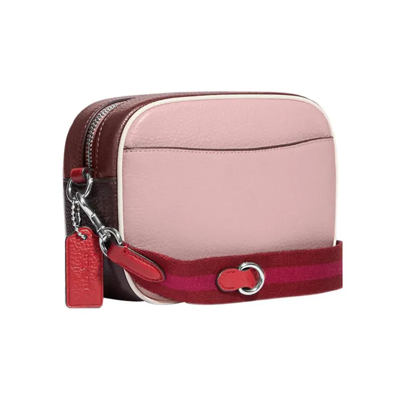 COACH Jamie Refined Pebbled Leather Camera Bag, Shoulder Bag, Crossbody Bag Mini Women's Pink-1