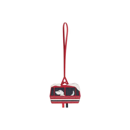 THOM BROWNE· Pebbled Calfskin Card Clip Card Holder Men's Red