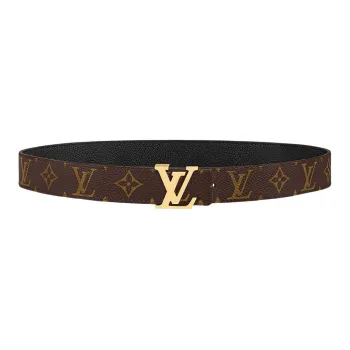 LOUIS VUITTON Leather Leather Belts Women's Brown Width  3cm