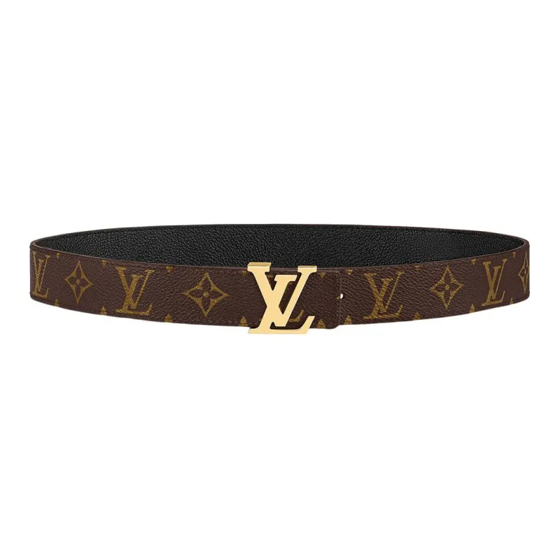 LOUIS VUITTON Leather Leather Belts Women's Brown Width: 3cm-0