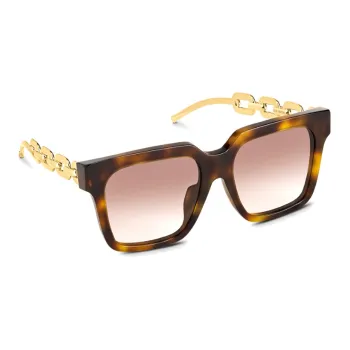 LOUIS VUITTON Plate And Metal Square Sunglasses Women's