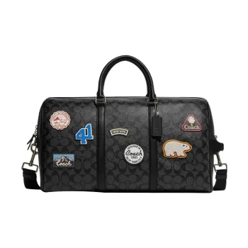 COACH Venturer Canvas With Leather And Calfskin Handbag Shoulder Bag Crossbody Bag Large Size Men's Black
